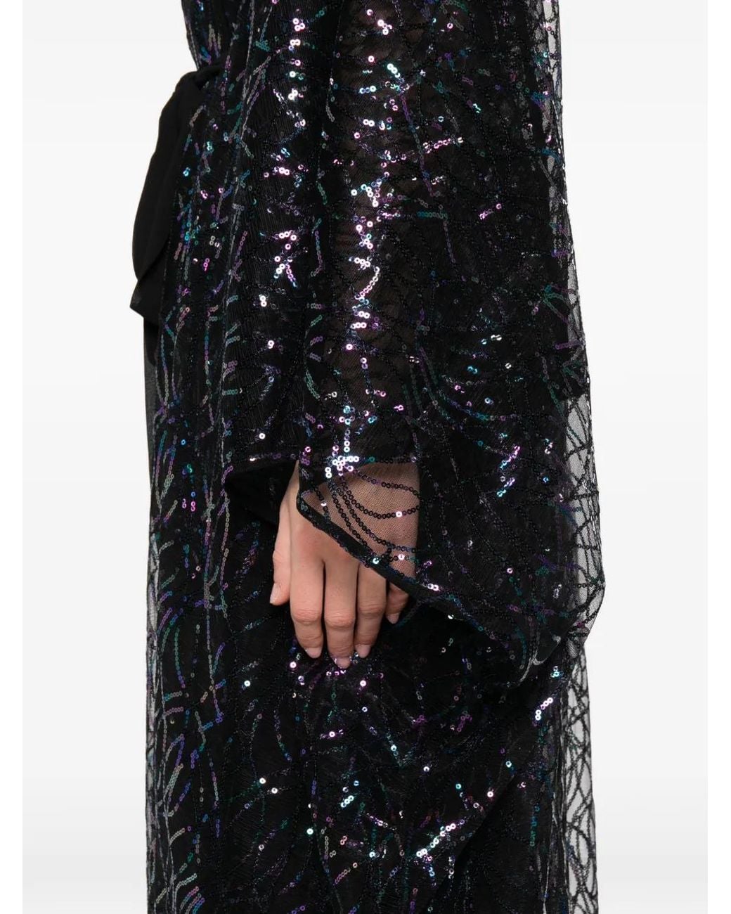 Baruni Black Habiba Sequinned Kaftan