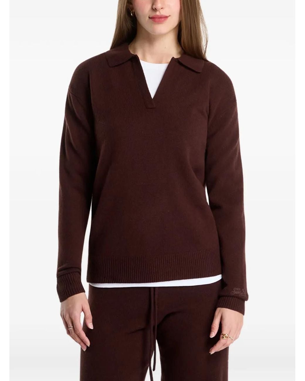 Mc2 Saint Barth Red Pull Façon Polo Eze En Laine