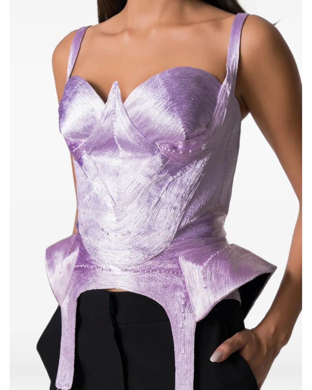 NORINA ST Purple Kaly Lace-Up Corset Top