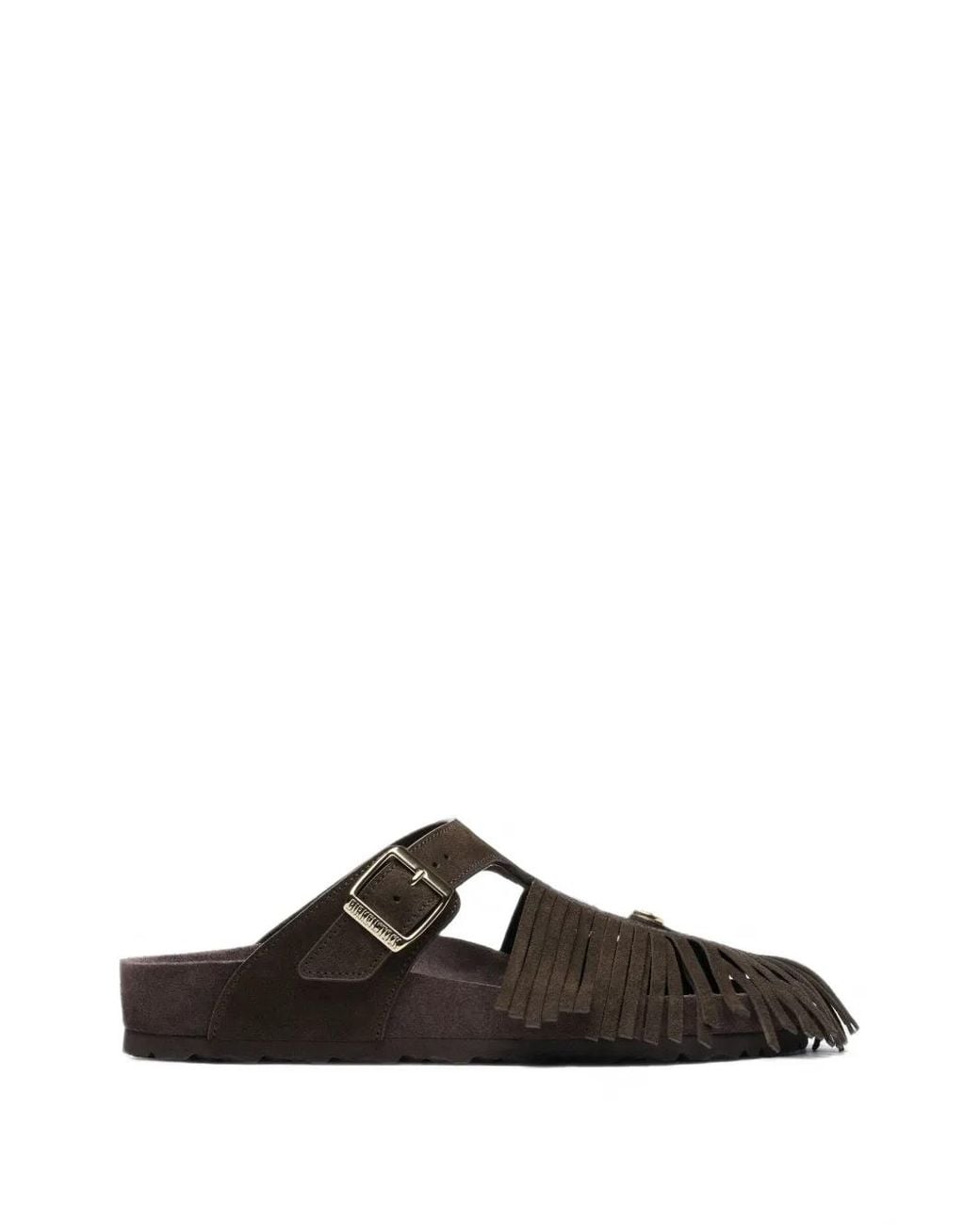 Birkenstock Black X Etro Gizeh Fringed Suede Sandals