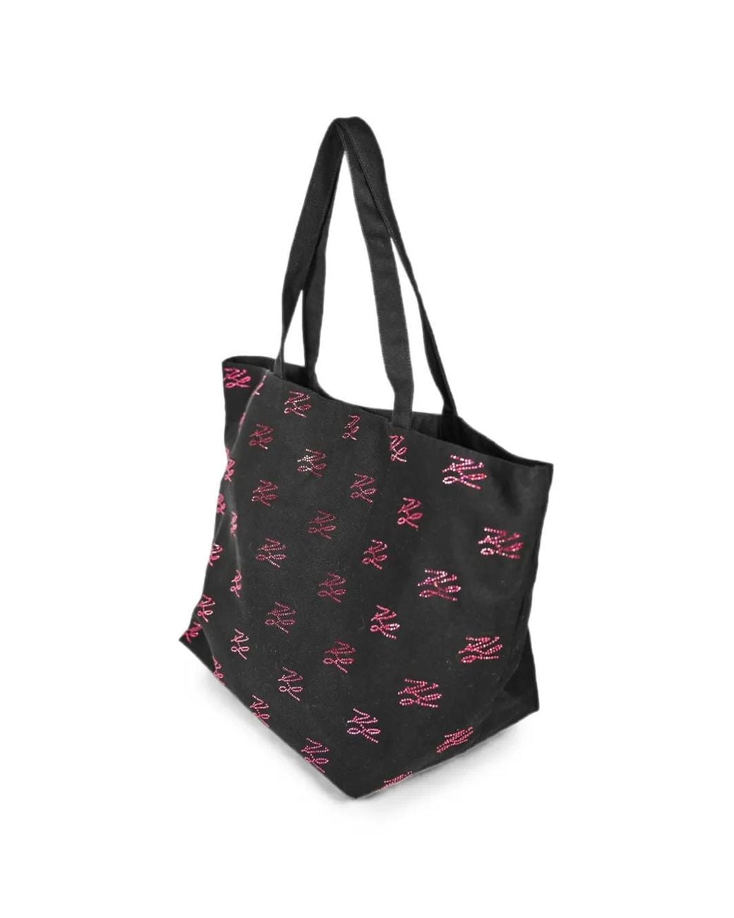 Karl Lagerfeld Black Karl Autograph Strass-Embellished Tote Bag