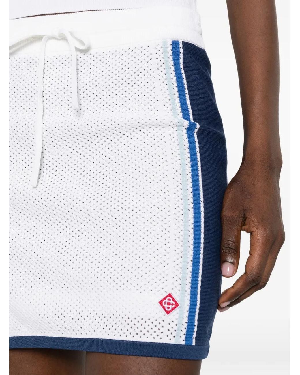 Casablanca Blue Mesh Skirt With Drawstring