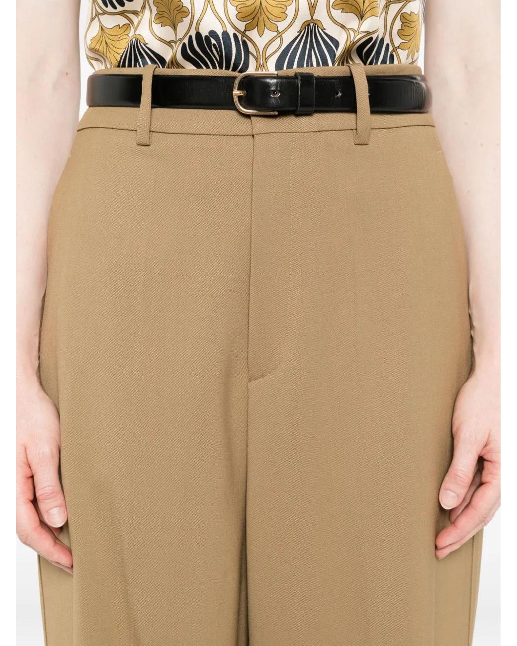 P.A.R.O.S.H. Natural Pressed-Crease Trousers