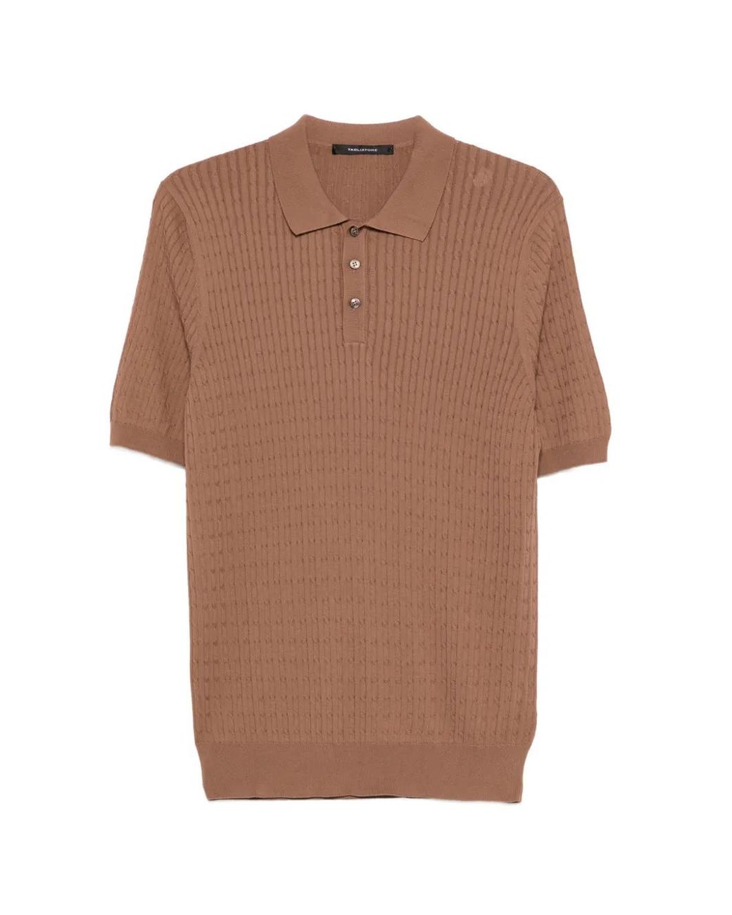 Tagliatore Brown Kart Button Knitted Polo Shirt for men