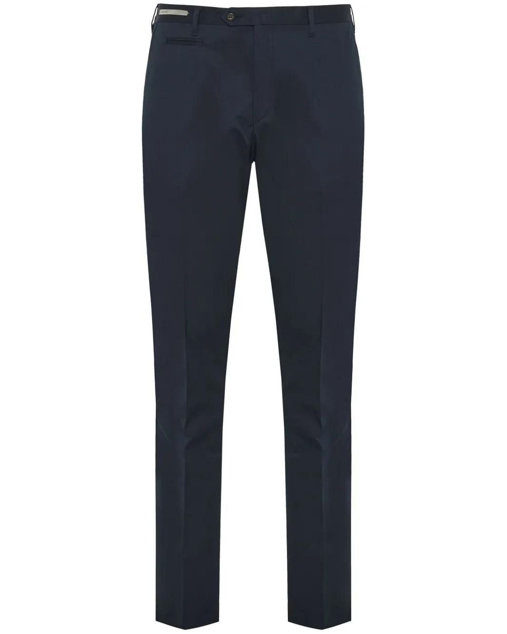Corneliani Blue Pressed-Crease Tapered Trousers for men