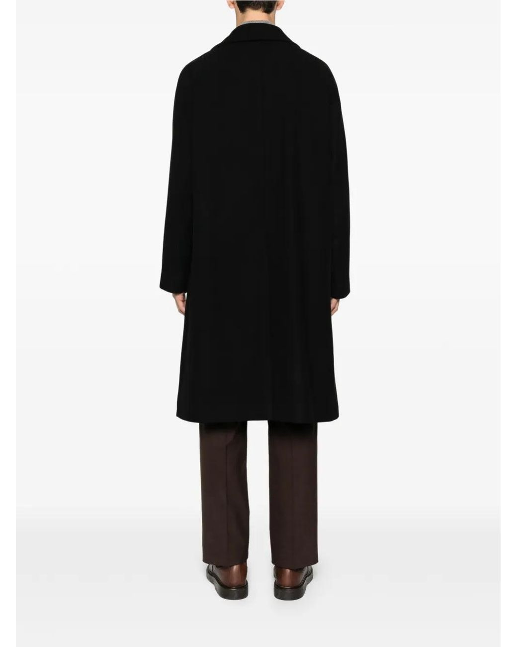 Hevò Black Surbo Buttoned Coat for men