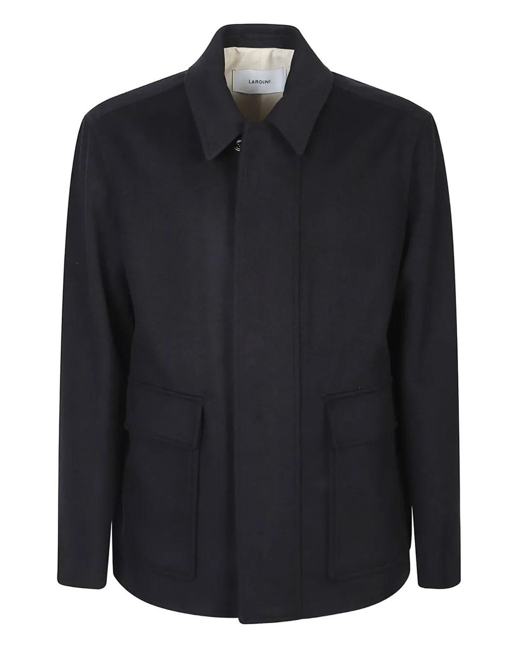 Lardini Black Button Wool Jacket for men