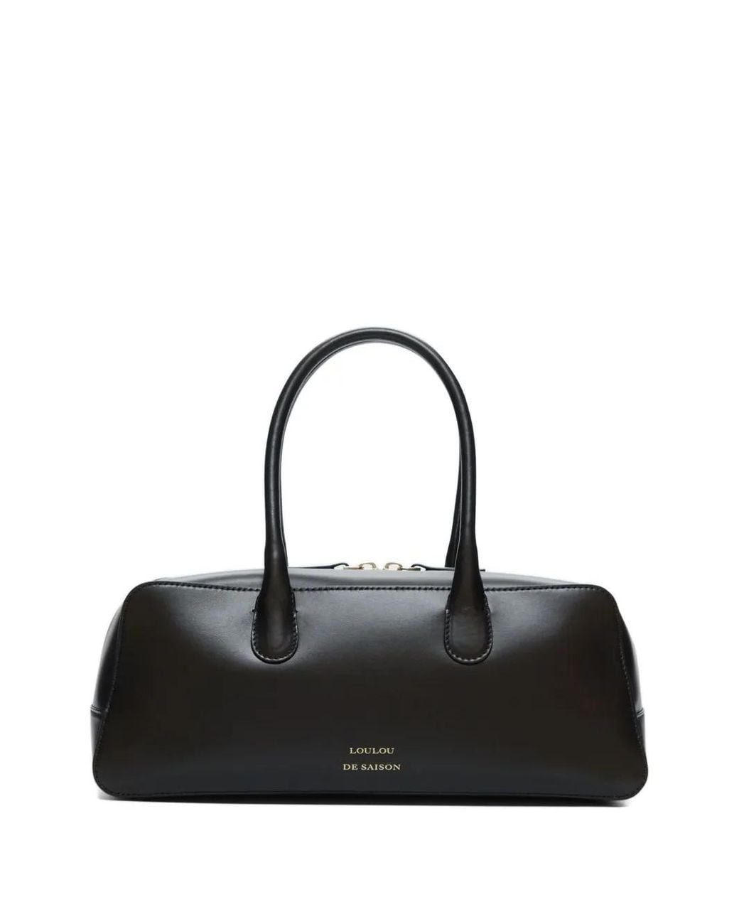 Loulou de Saison Black Seth Top-Zip Shoulder Bag