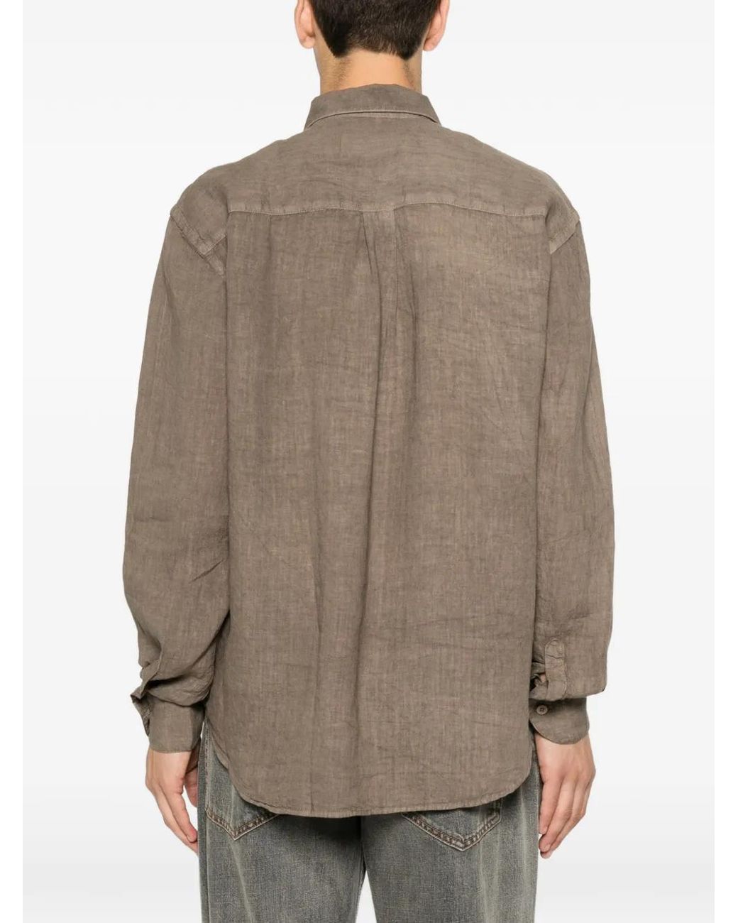 Costumein Brown Andrea Long-Sleeve Buttoned Shirt for men