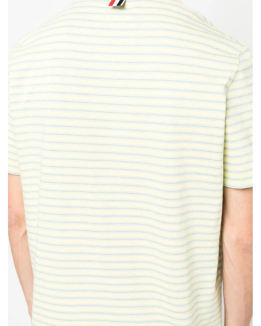 Thom Browne Natural Striped Cotton T-Shirt for men