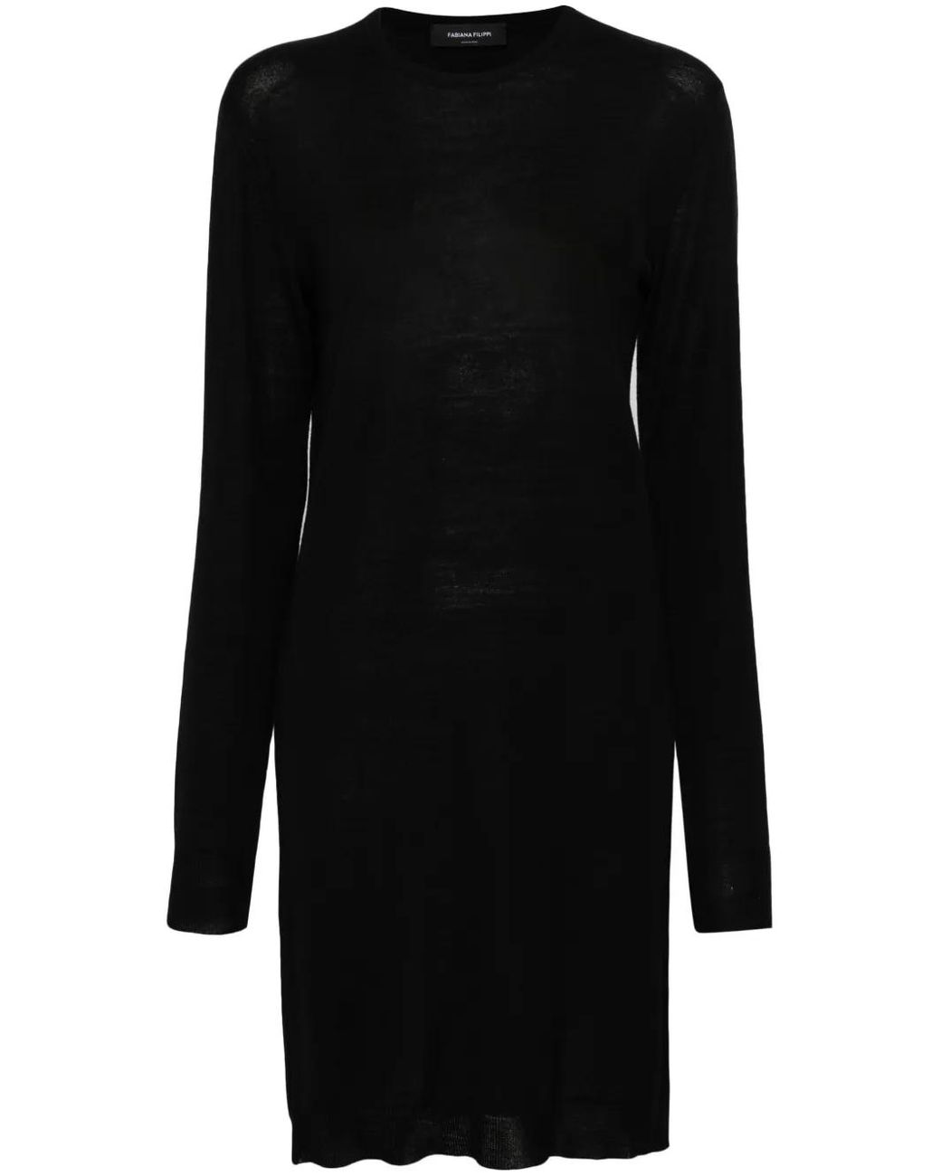 Fabiana Filippi Black Knitted Wool Dress