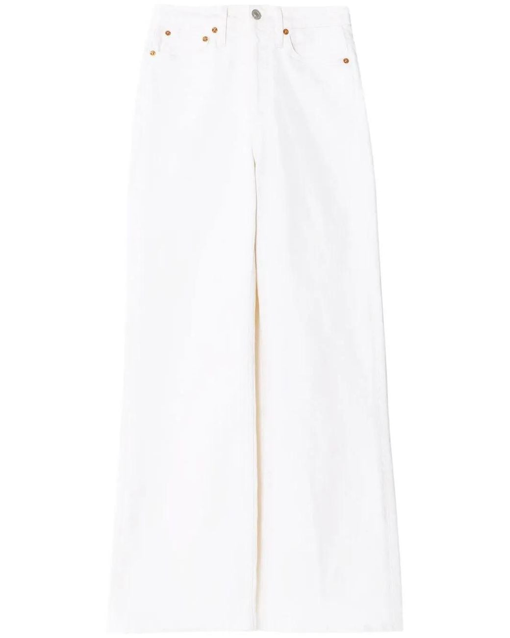Re/done White High-Waist Wide-Leg Jeans