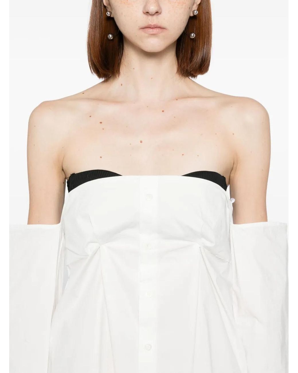 Magliano White Decollete Dress