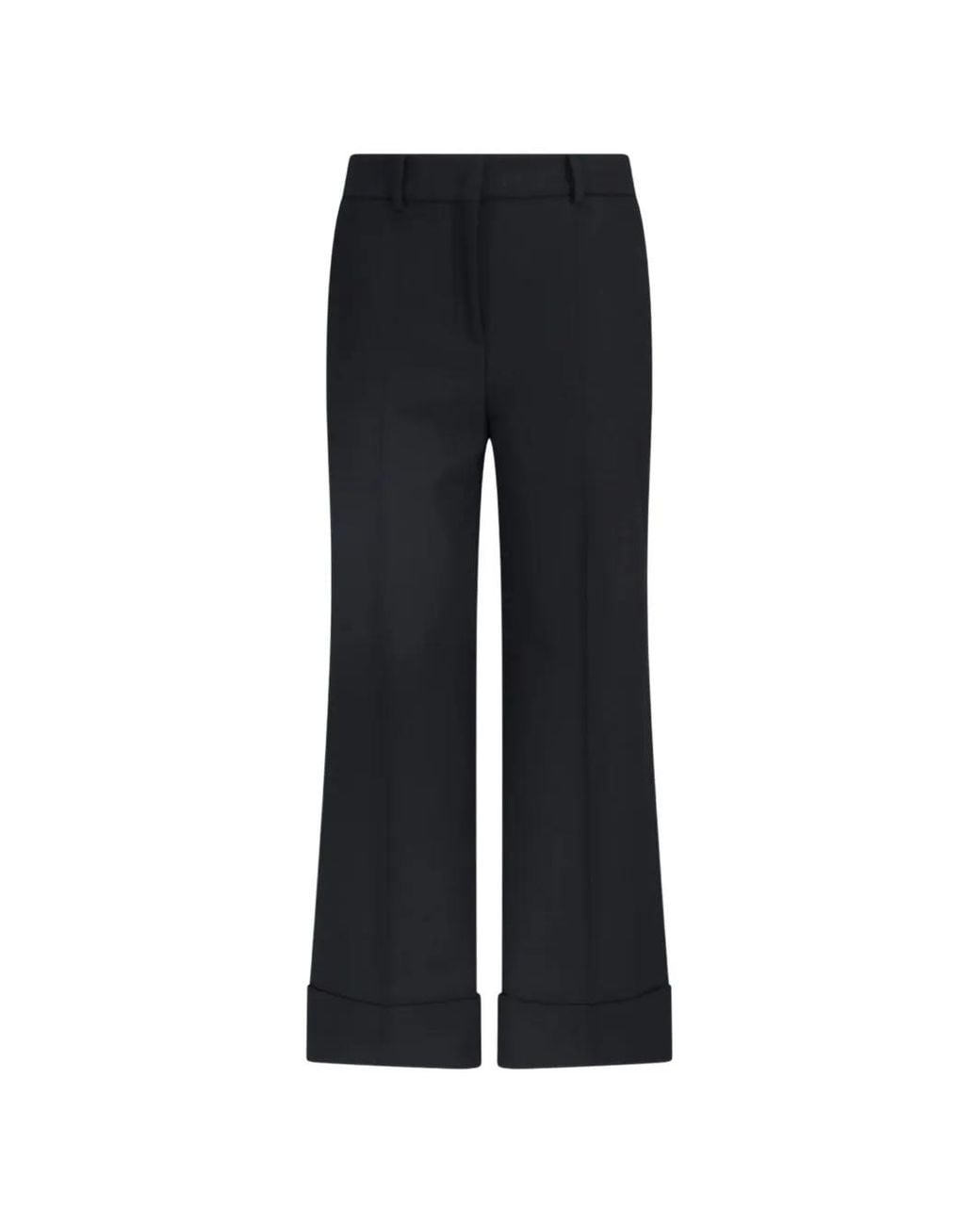 Incotex Black Pressed-Crease Turned-Up-Hem Trousers