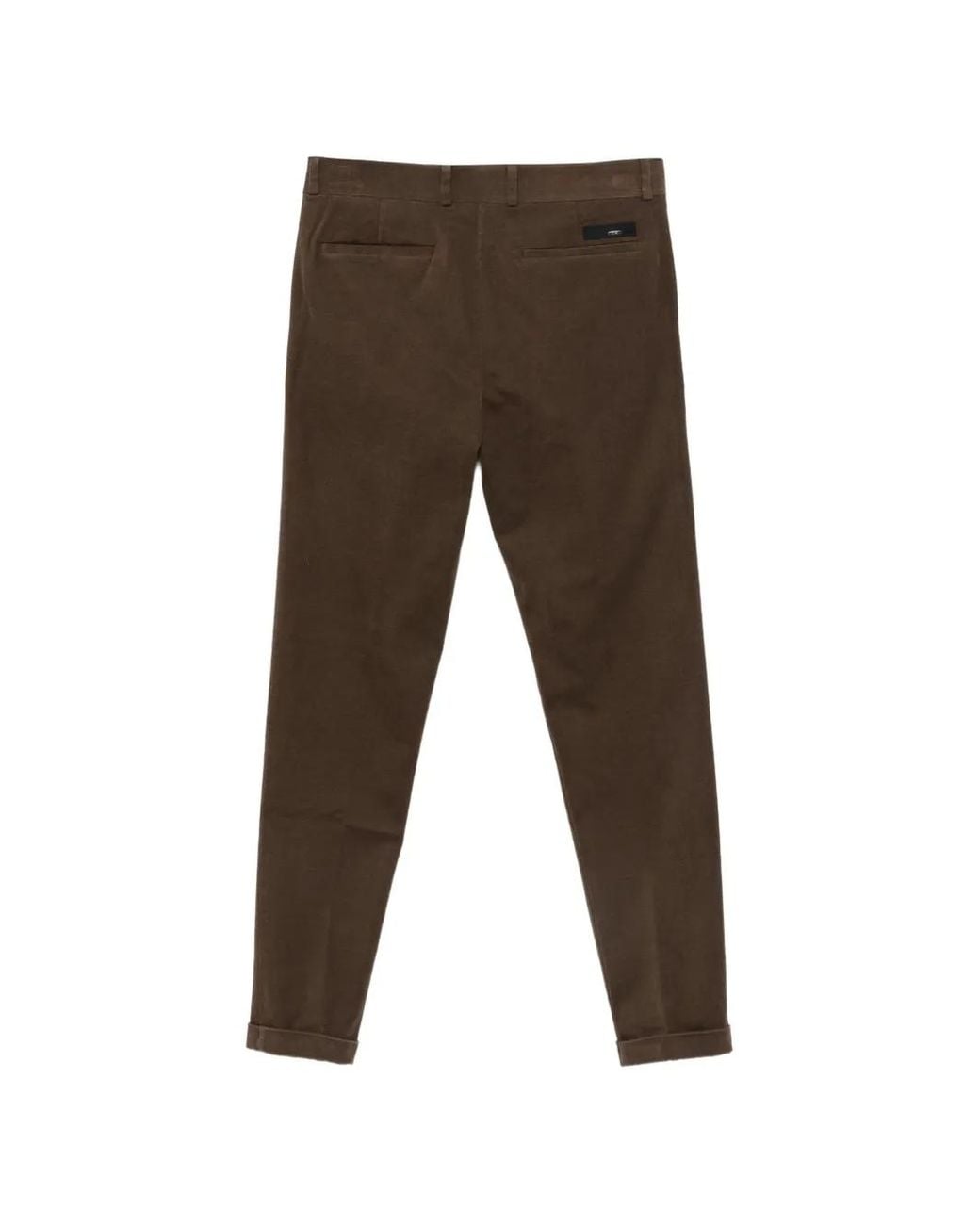 Rrd Gray Logo-Patch Turn-Up Trousers for men
