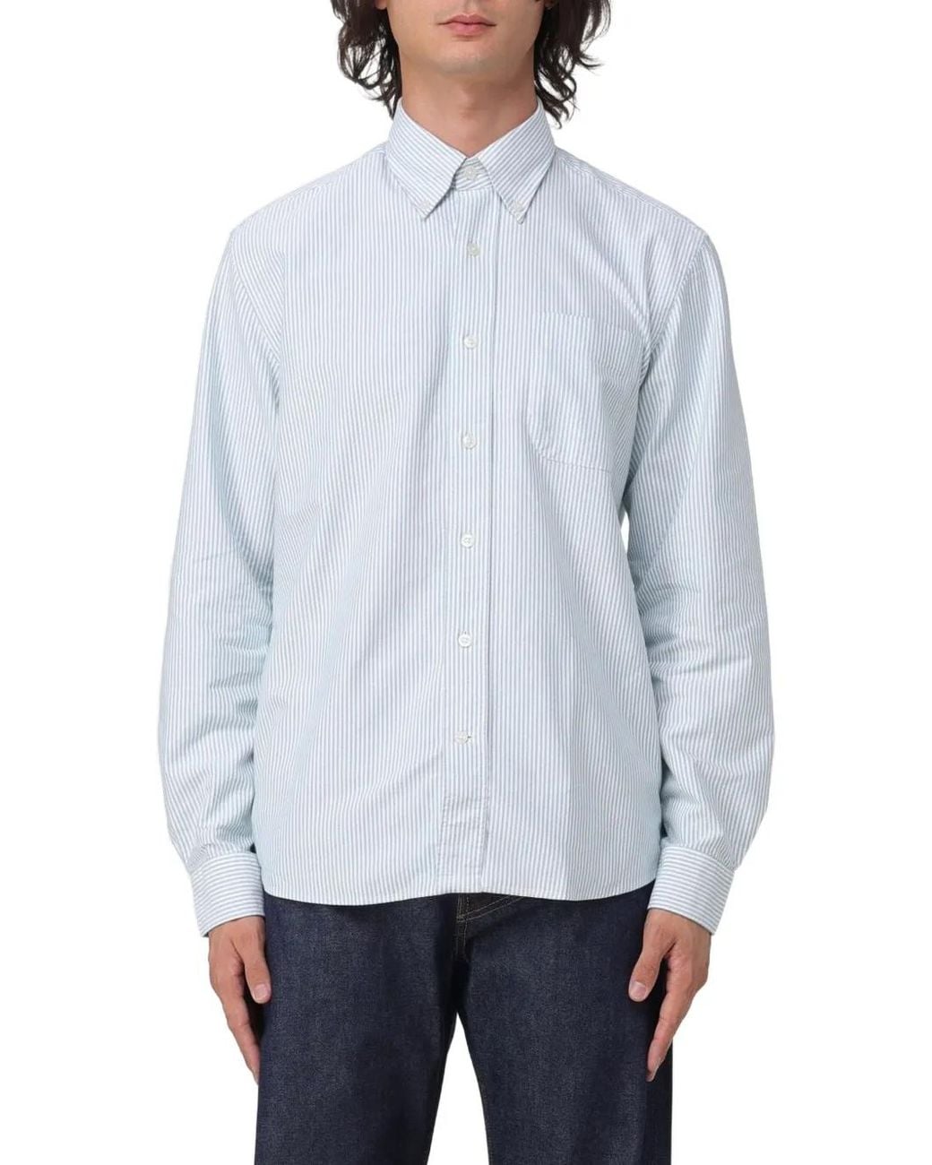 Sebago Blue Doubling Striped Button-Down Shirt