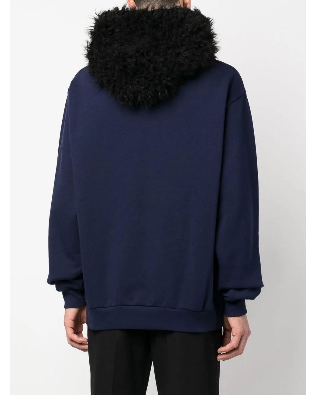 Marni Blue Logo-Embroidered Hoodie for men