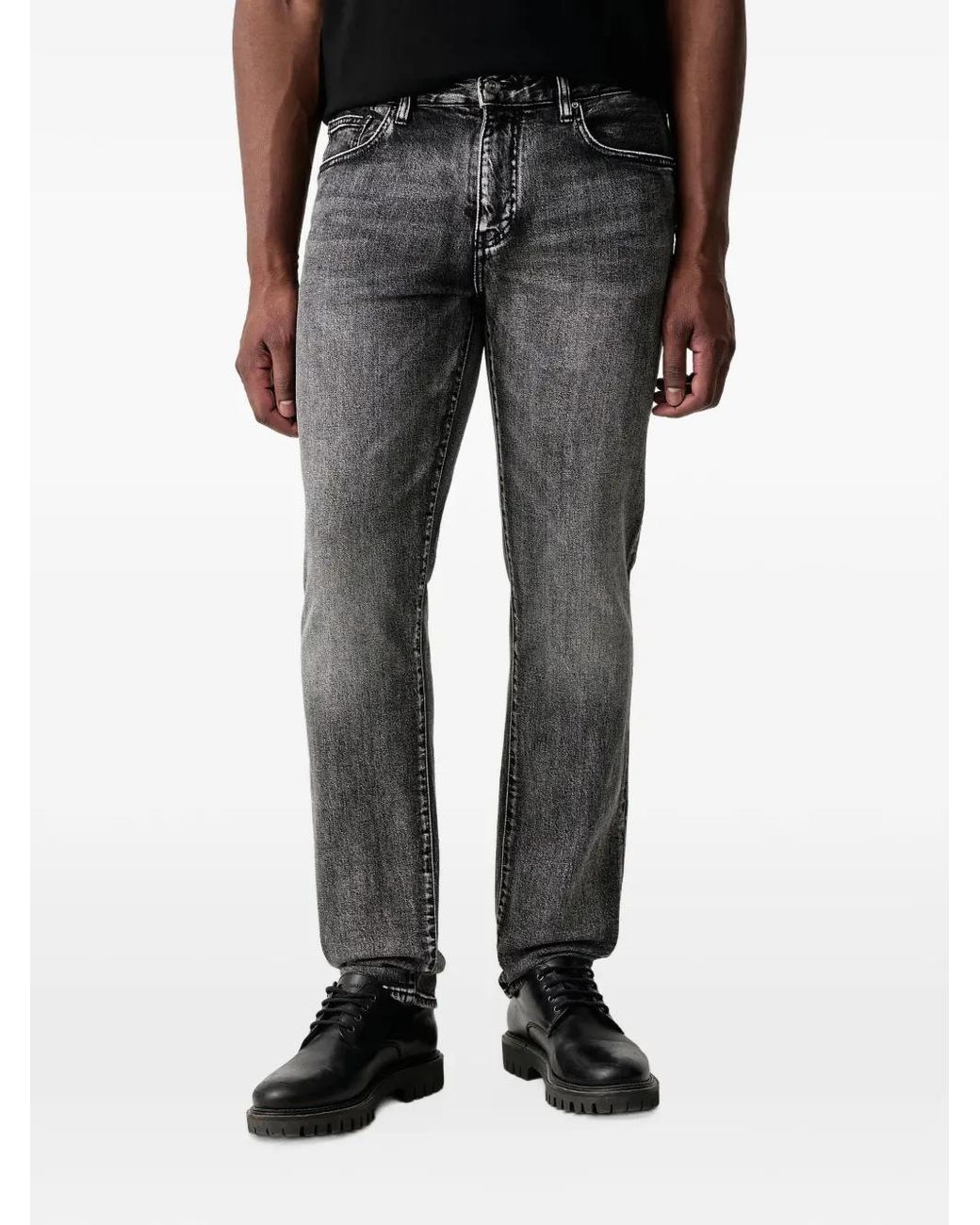 ARMANI EXCHANGE Black Jean Slim À Effet Délavé for men