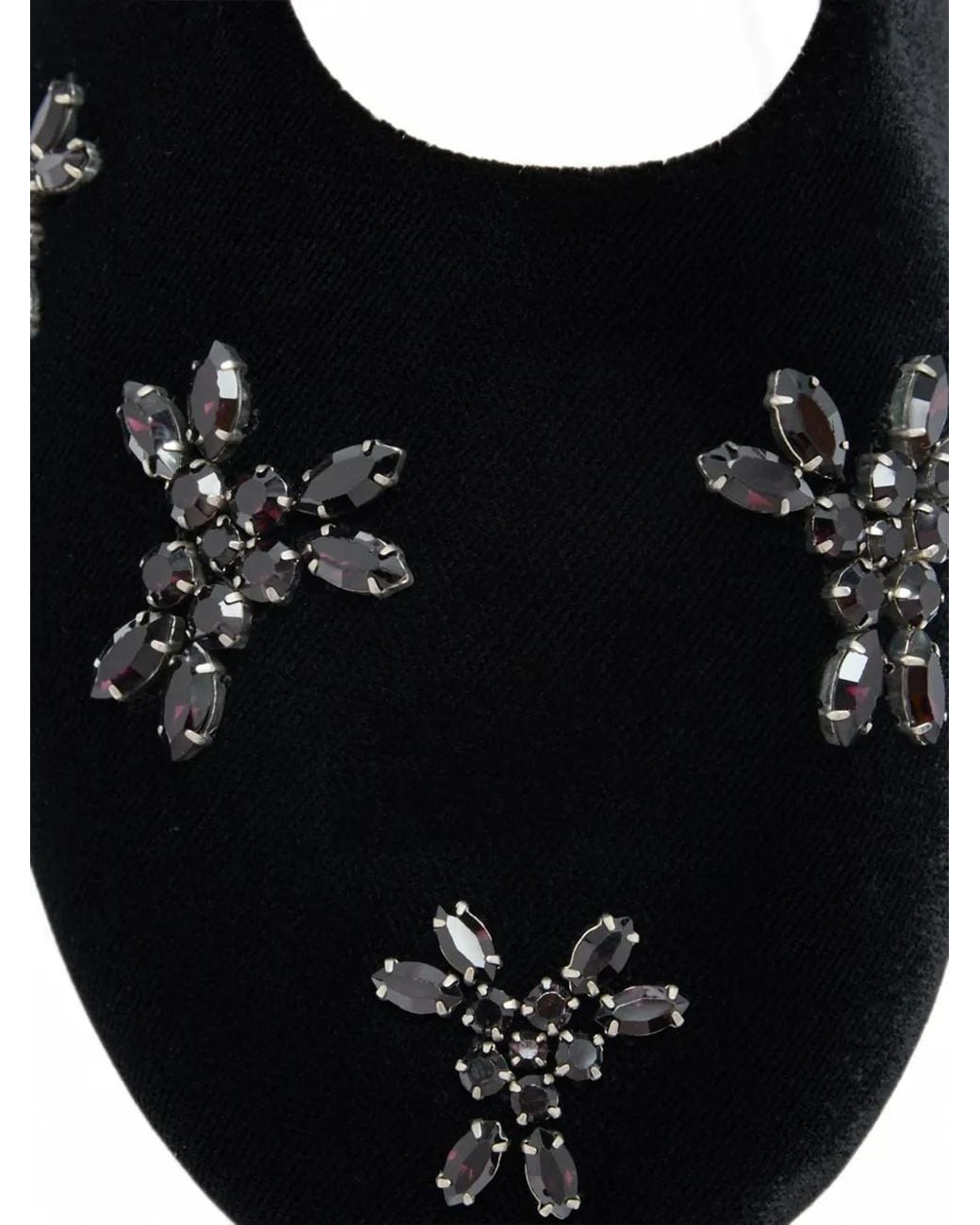 Simone Rocha White Embellished Velvet Ballet Flats