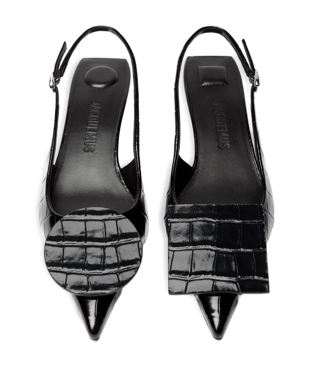 Jacquemus Black 40Mm Duelo Crocodile-Effect Pumps