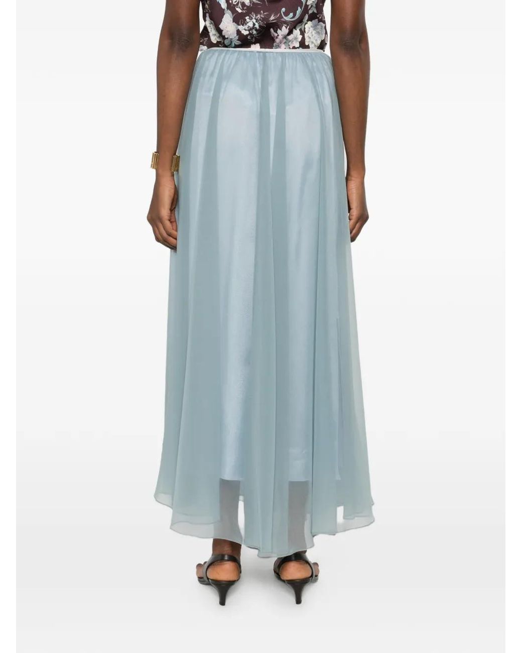 Forte_forte Blue Chiffon Long Skirt