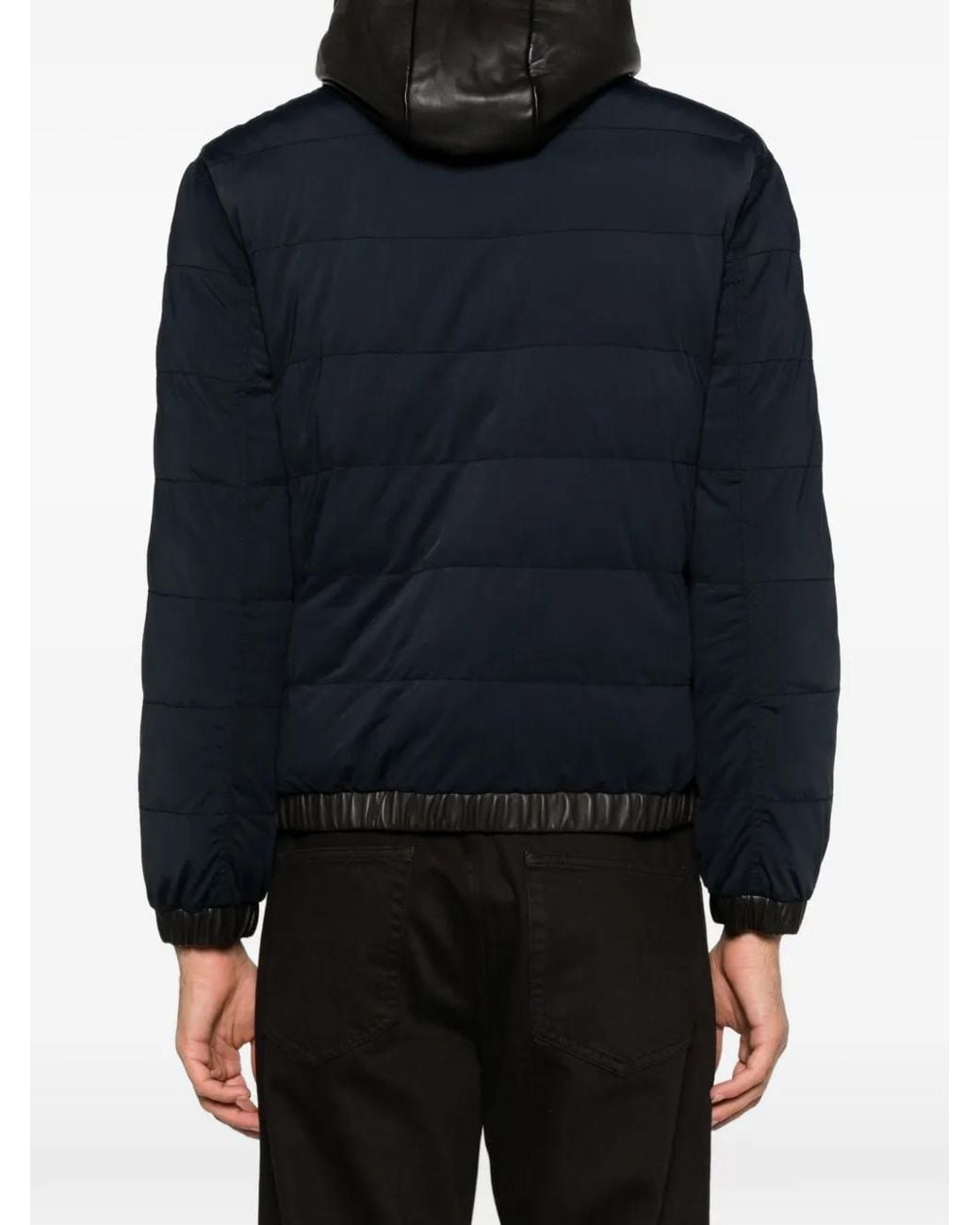 The Jack Leathers Black Gioele Mix Reversible Hooded Jacket for men