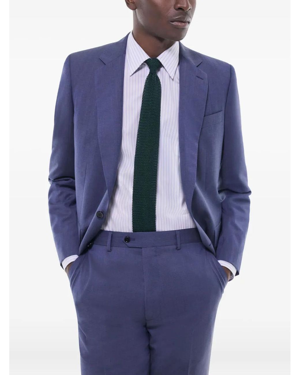 Fursac Blue Virgin Wool Suit for men