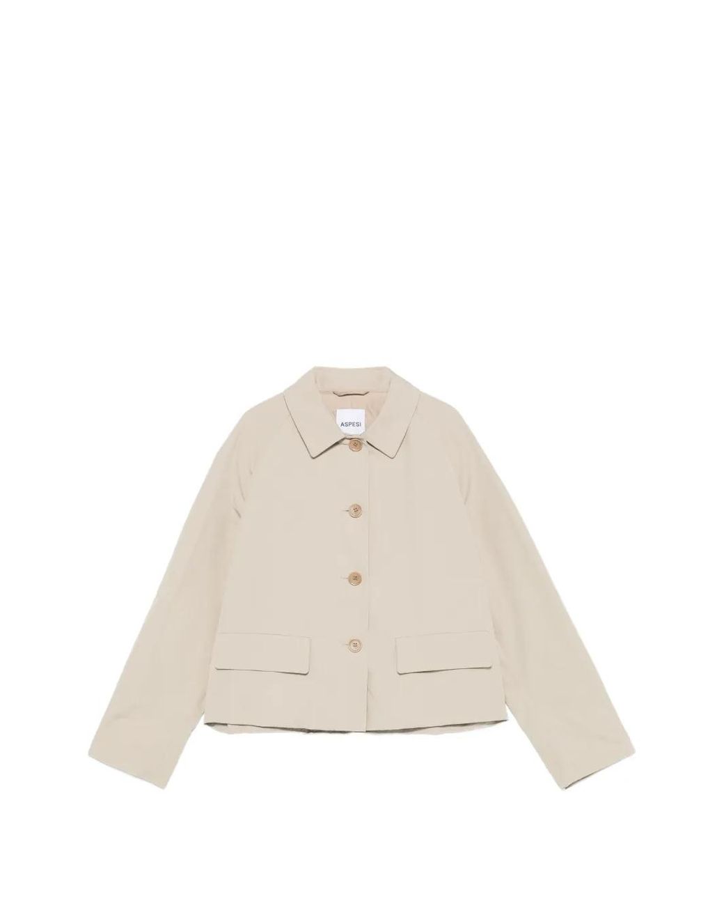 Aspesi Natural Raglan-Sleeve Button-Up Jacket