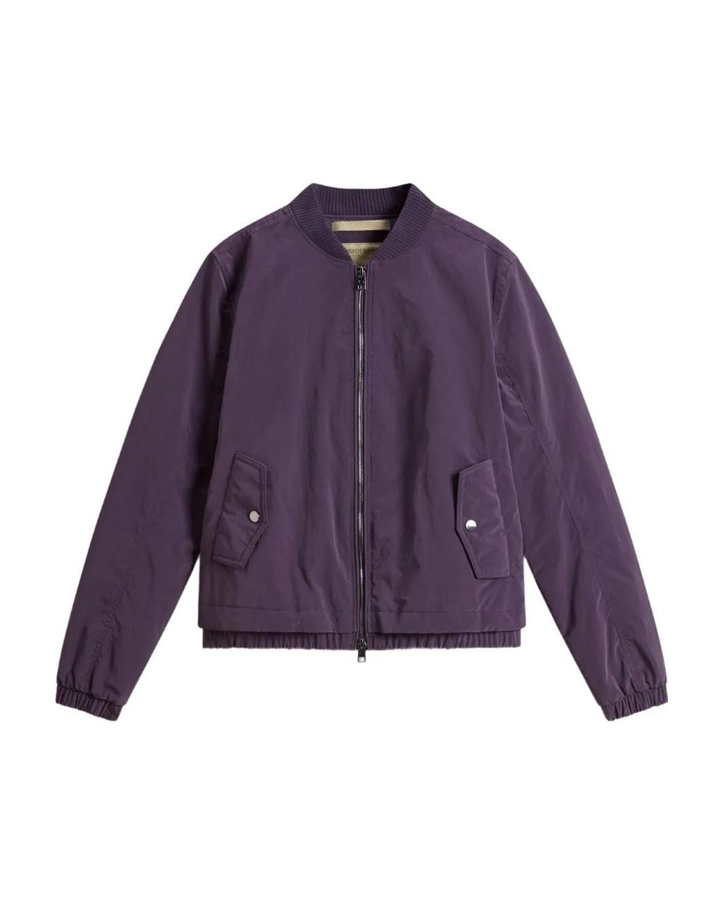 Woolrich Purple Ribbed-Cuff Bomber Jacket