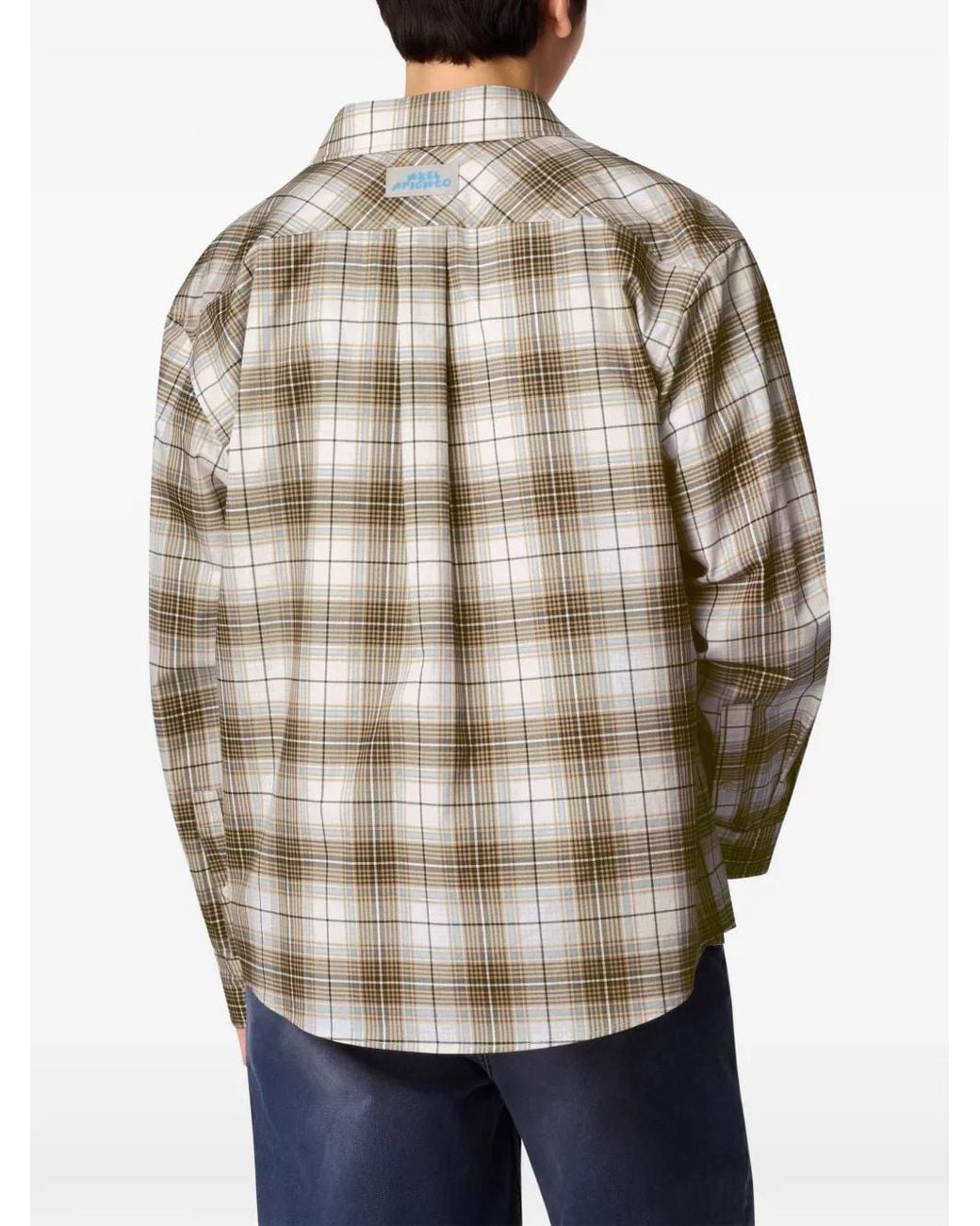 Axel Arigato White Check-Pattern Cotton Shirt for men