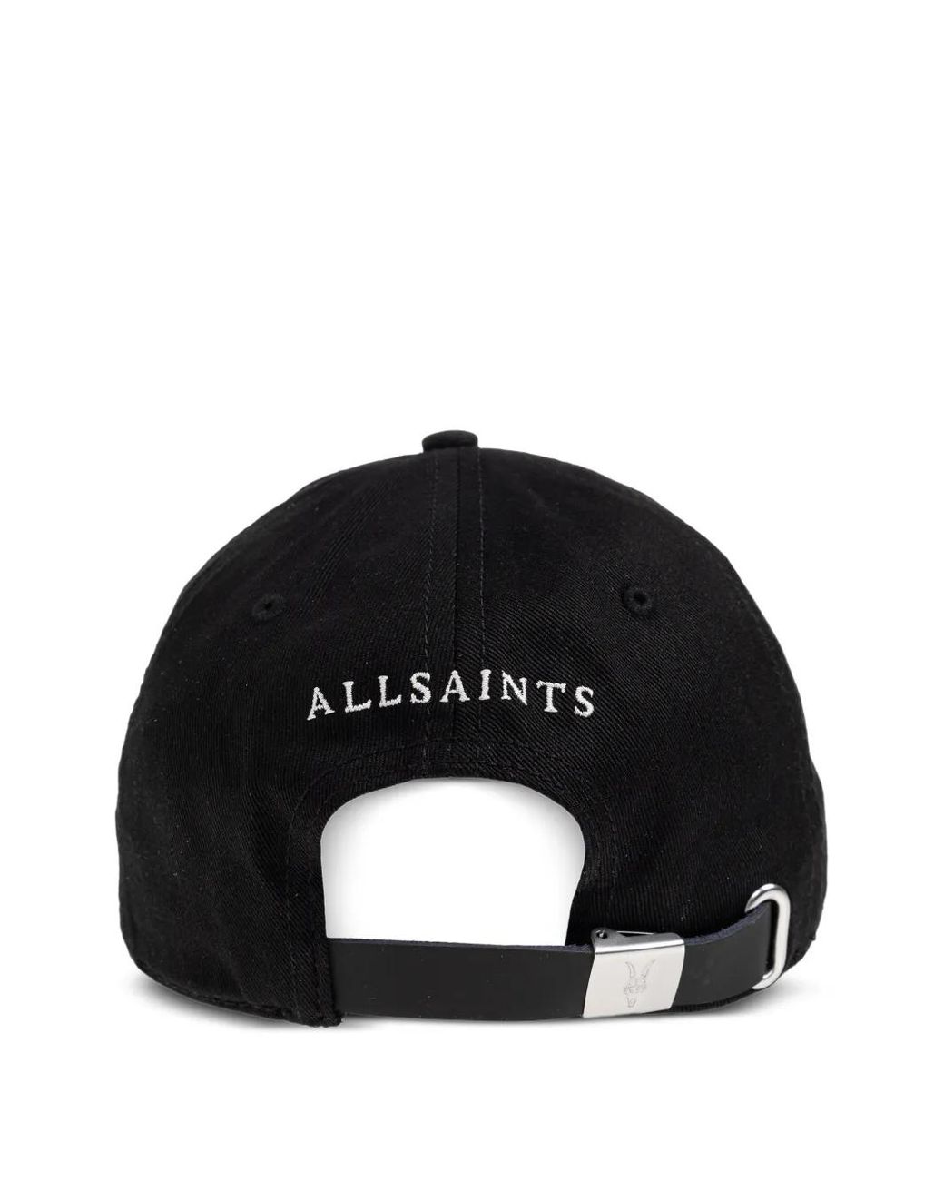 AllSaints Black Logo-Embroidered Baseball Cap