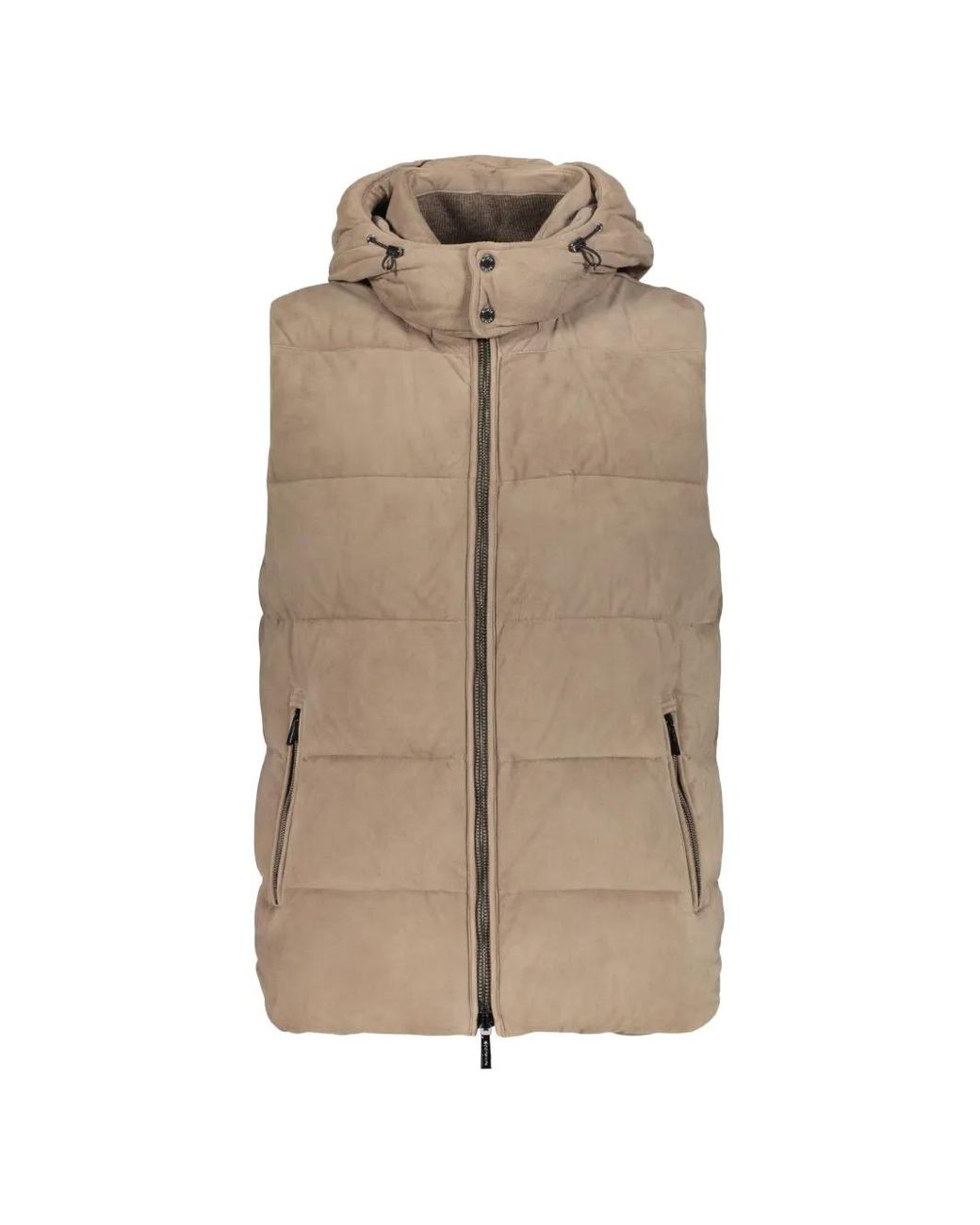 Moorer Natural Fire-Ur Padded Leather Gilet for men