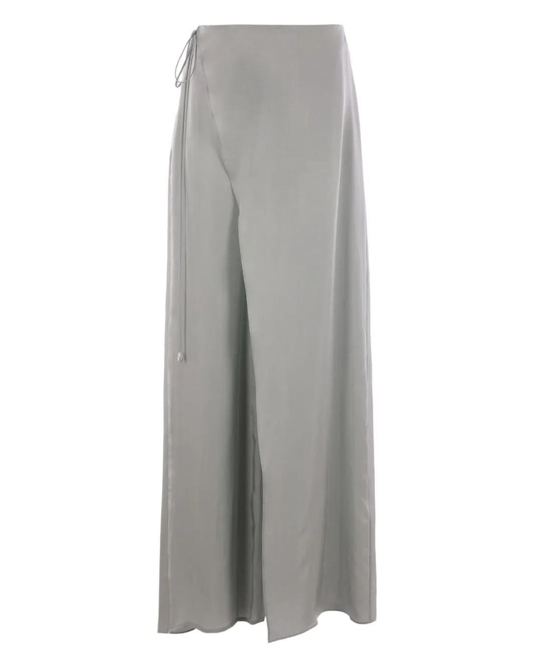 Blumarine Gray Wrap-Detail Trousers