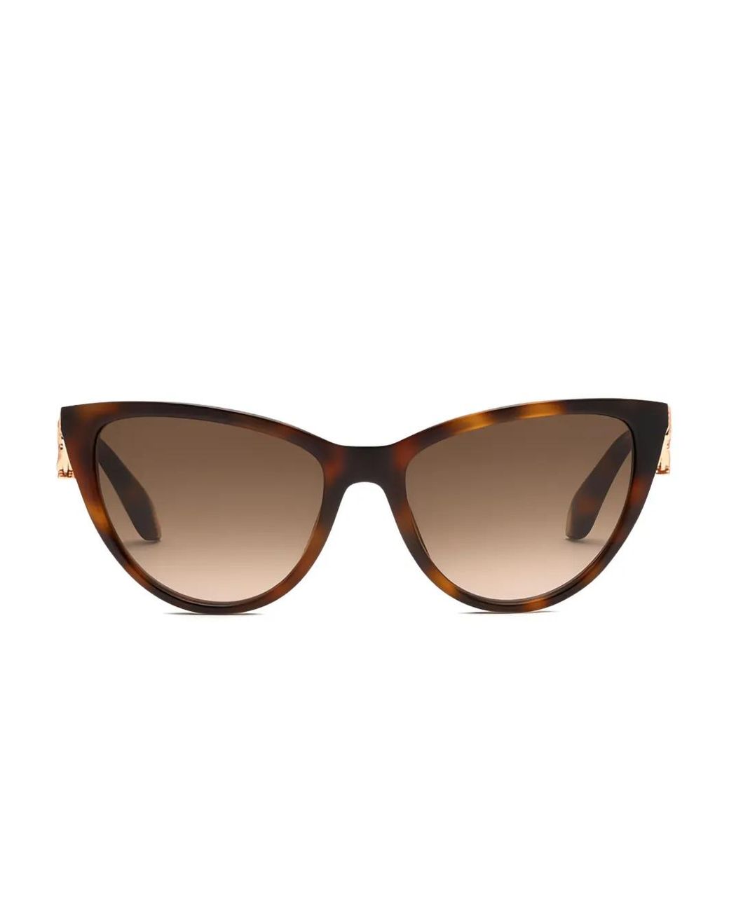 Roberto Cavalli Brown Cat-Eye Logo Sunglasses