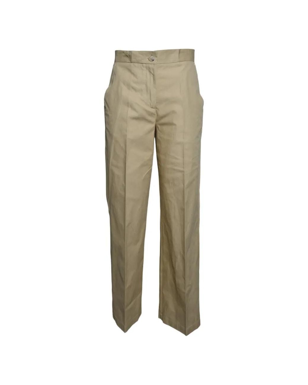 SOLOTRE Natural Pressed-Crease Trousers