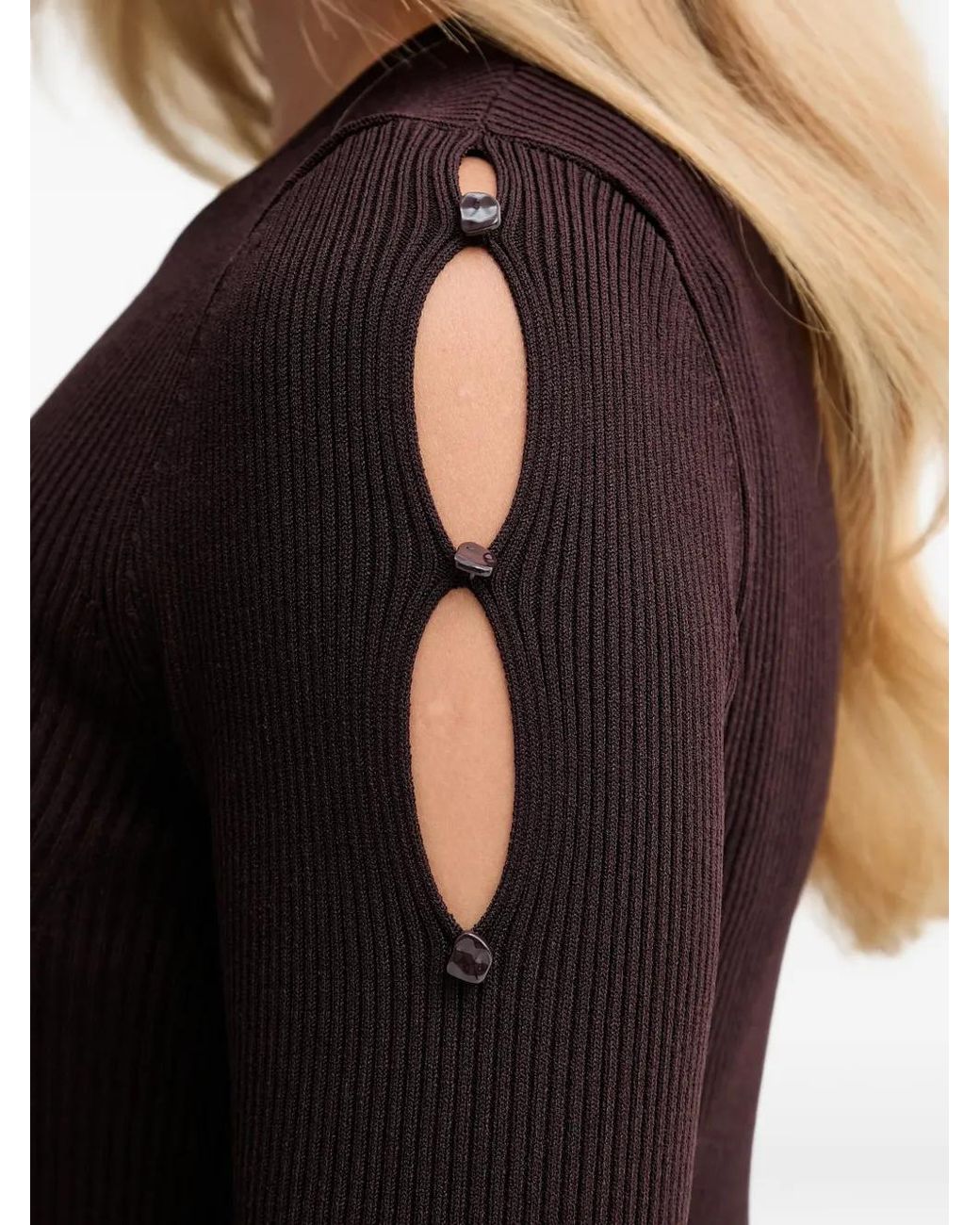 Sessun Black Cut-Out Knitted Top