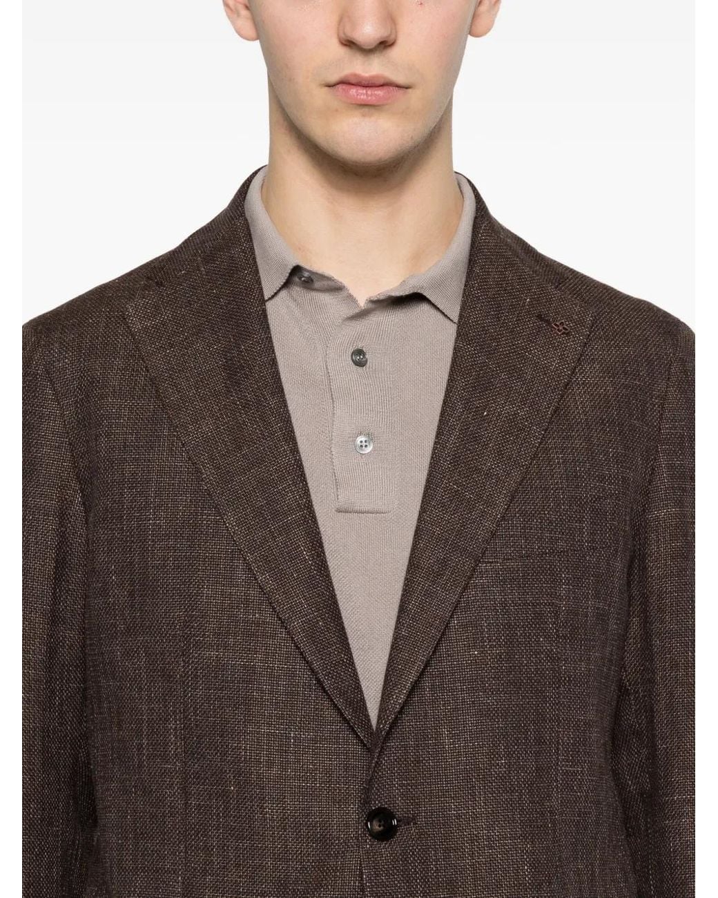 Tagliatore Brown Single-Breasted Blazer for men