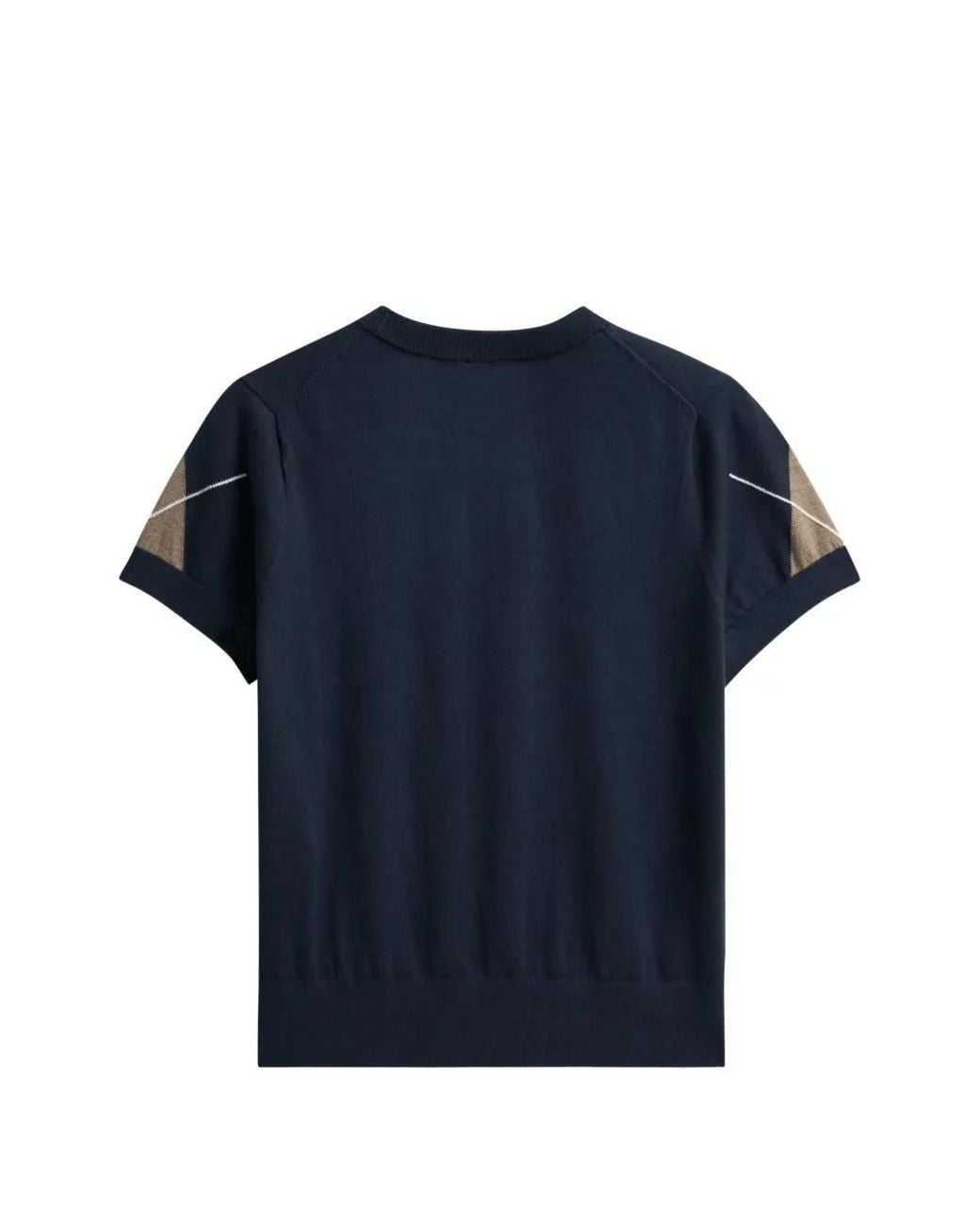 Pringle of Scotland Blue Argyle-Pattern Short-Sleeve T-Shirt