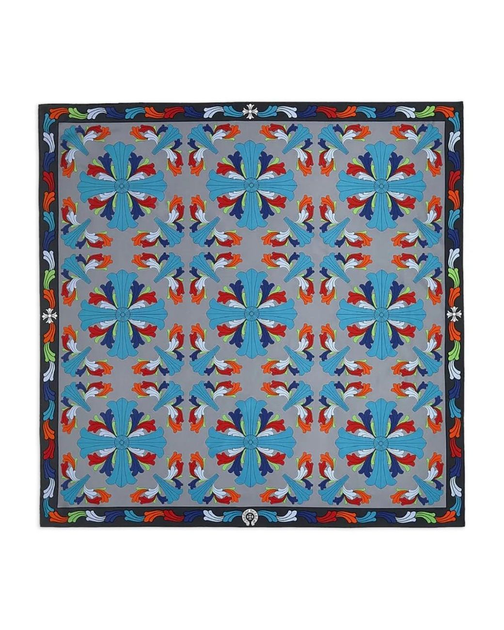 Chrome Hearts Blue Ceiling Floral-Print Scarf for men