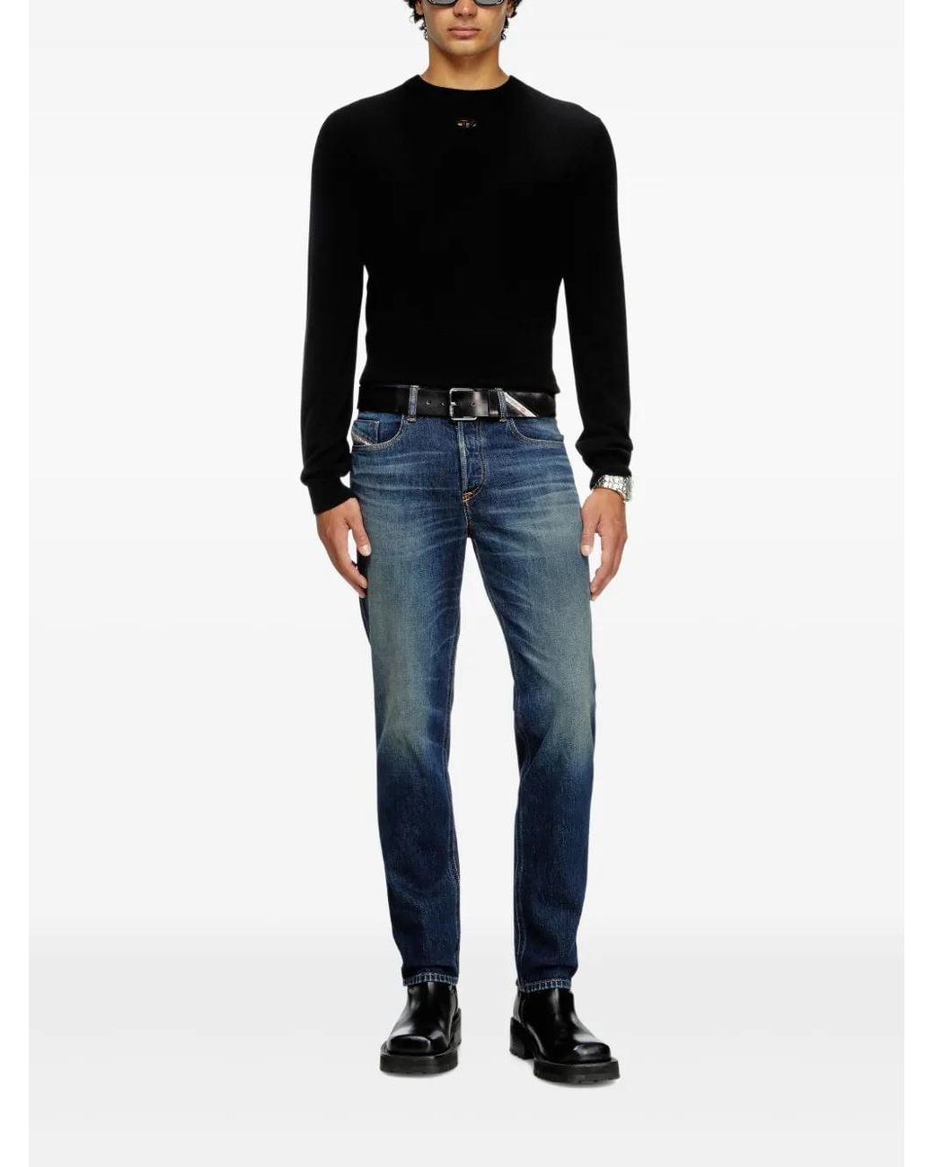 DIESEL Blue Faded Jeans for men