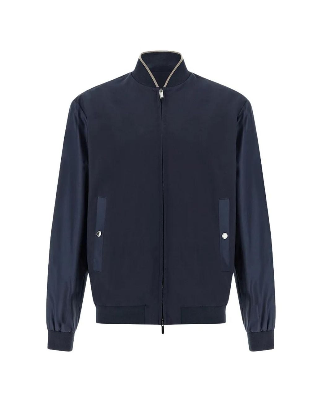 Paul & Shark Blue Zip Bomber Jacket for men