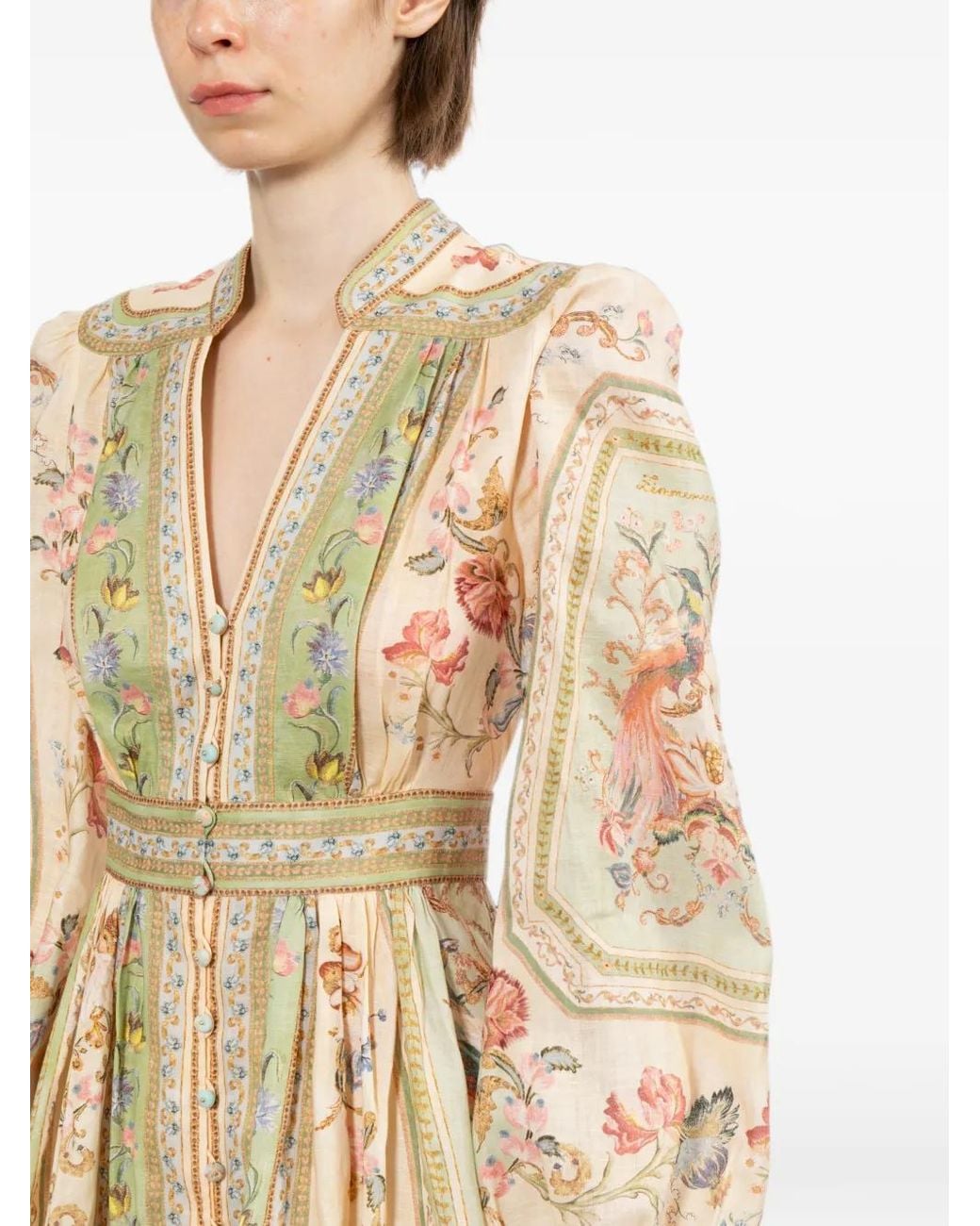 Zimmermann White Robe À Fleurs Imprimées