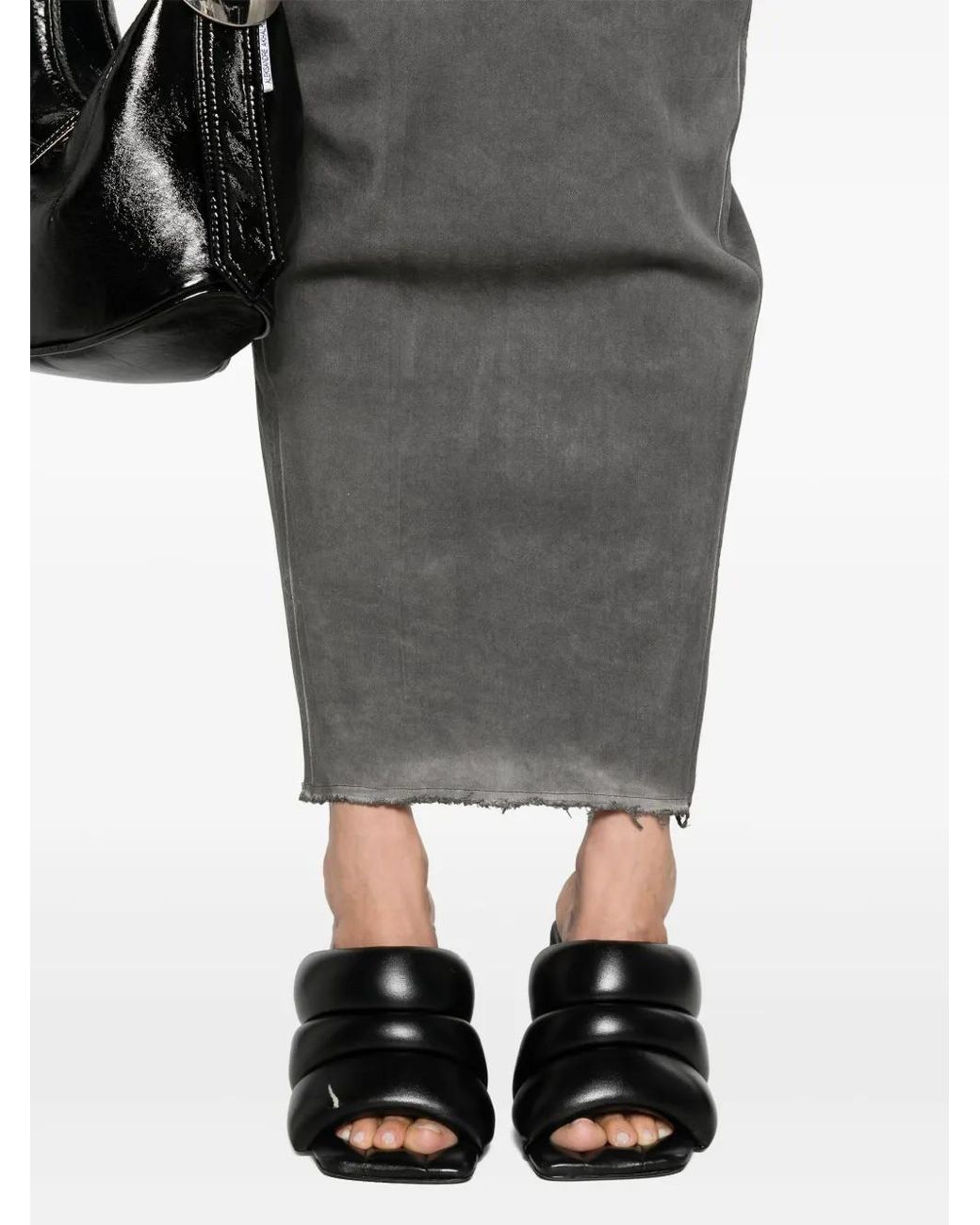 Rick Owens Gray Dirt Pillar Maxi Pencil Skirt