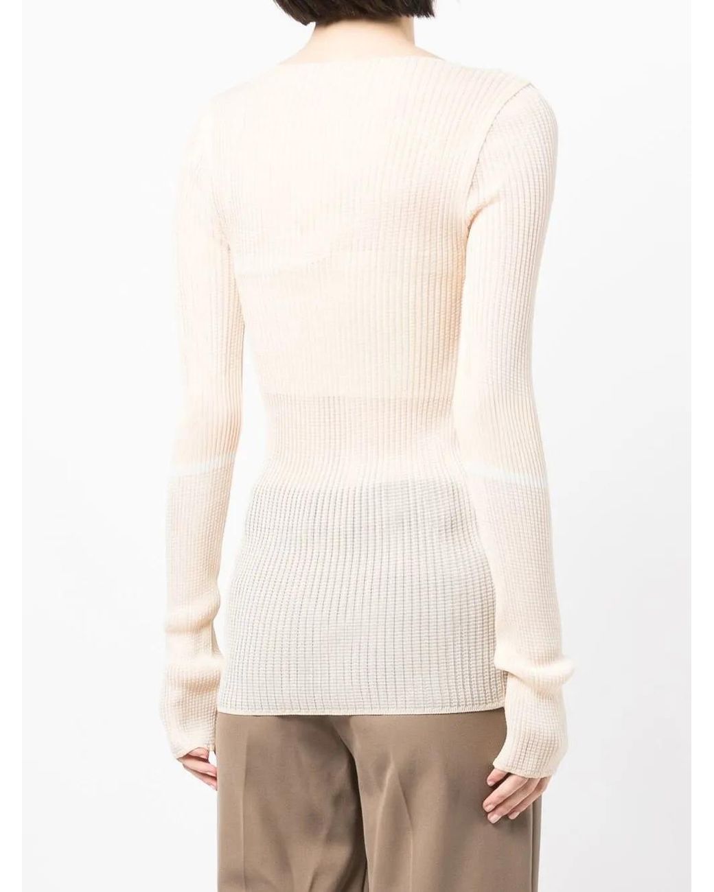 Low Classic Ribgebreide Top in het Multicolor