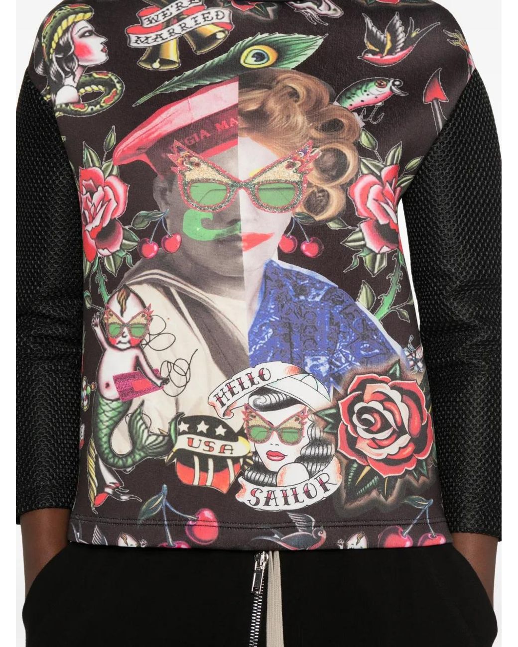 The Artistylist Black Old School Graphic-Print Sweatshirt
