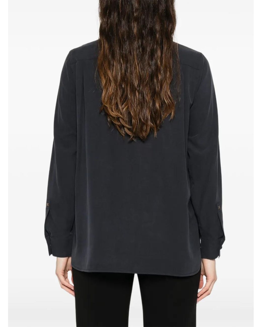 Max Mara Black Breast-Pocket Long-Sleeve Shirt