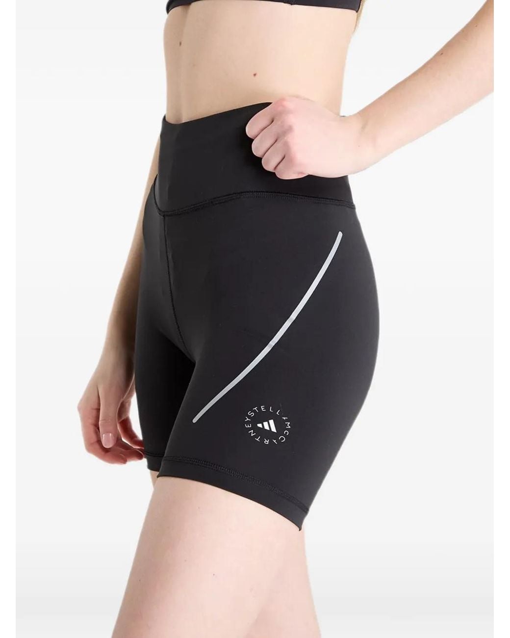 Adidas By Stella McCartney Black Logo-Detail Running Shorts