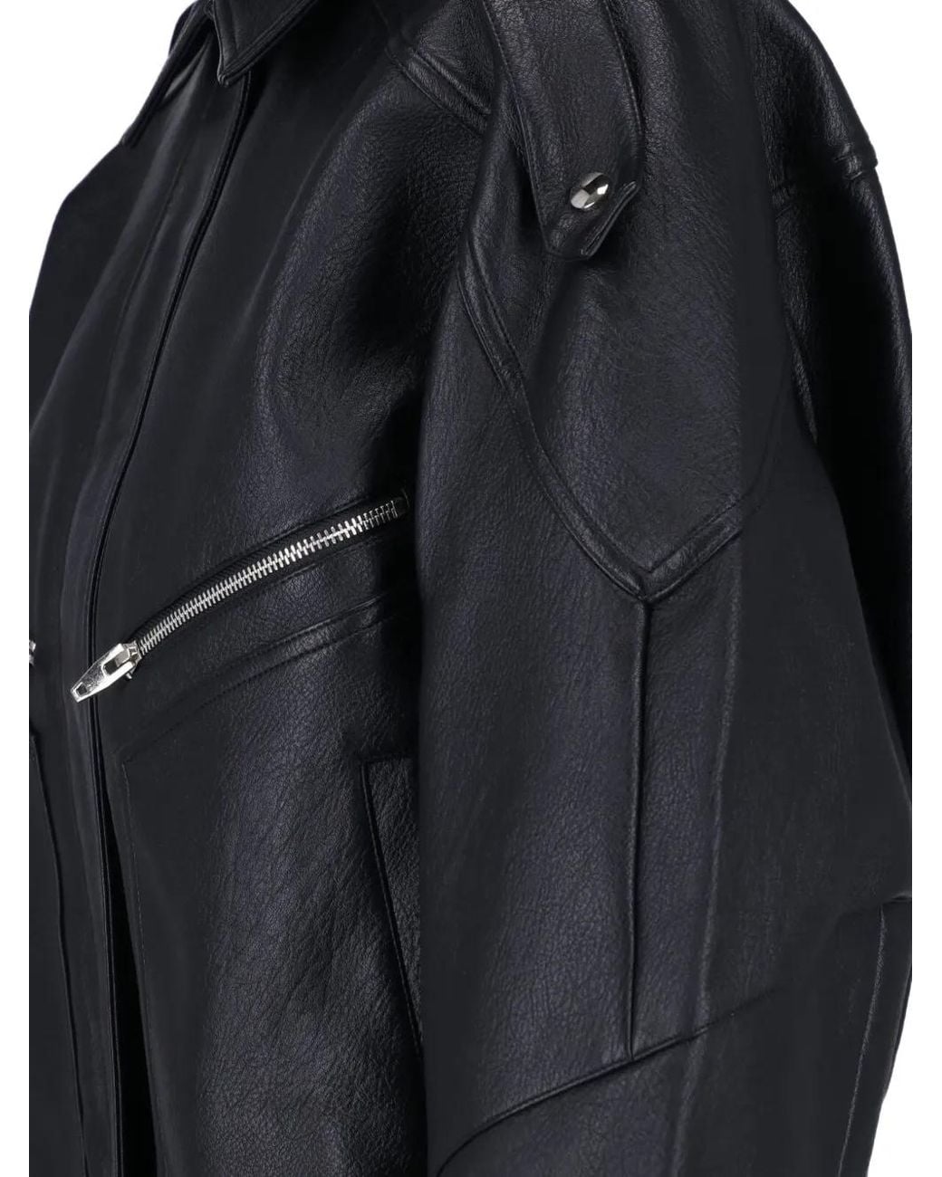 Frankie Shop Black Hudson Faux-Leather Bomber Jacket