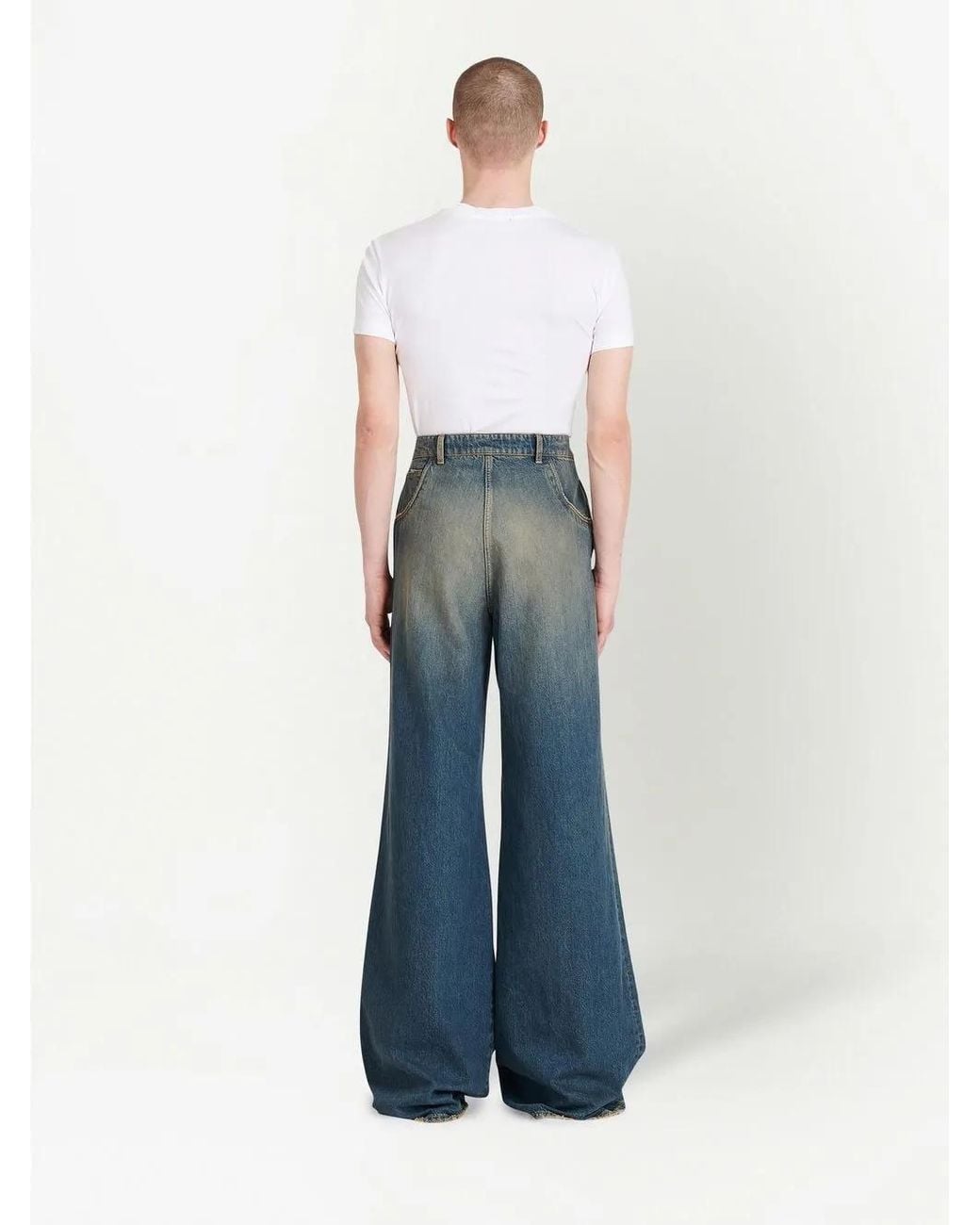 Balmain Blue High-Rise Flared Jeans for men