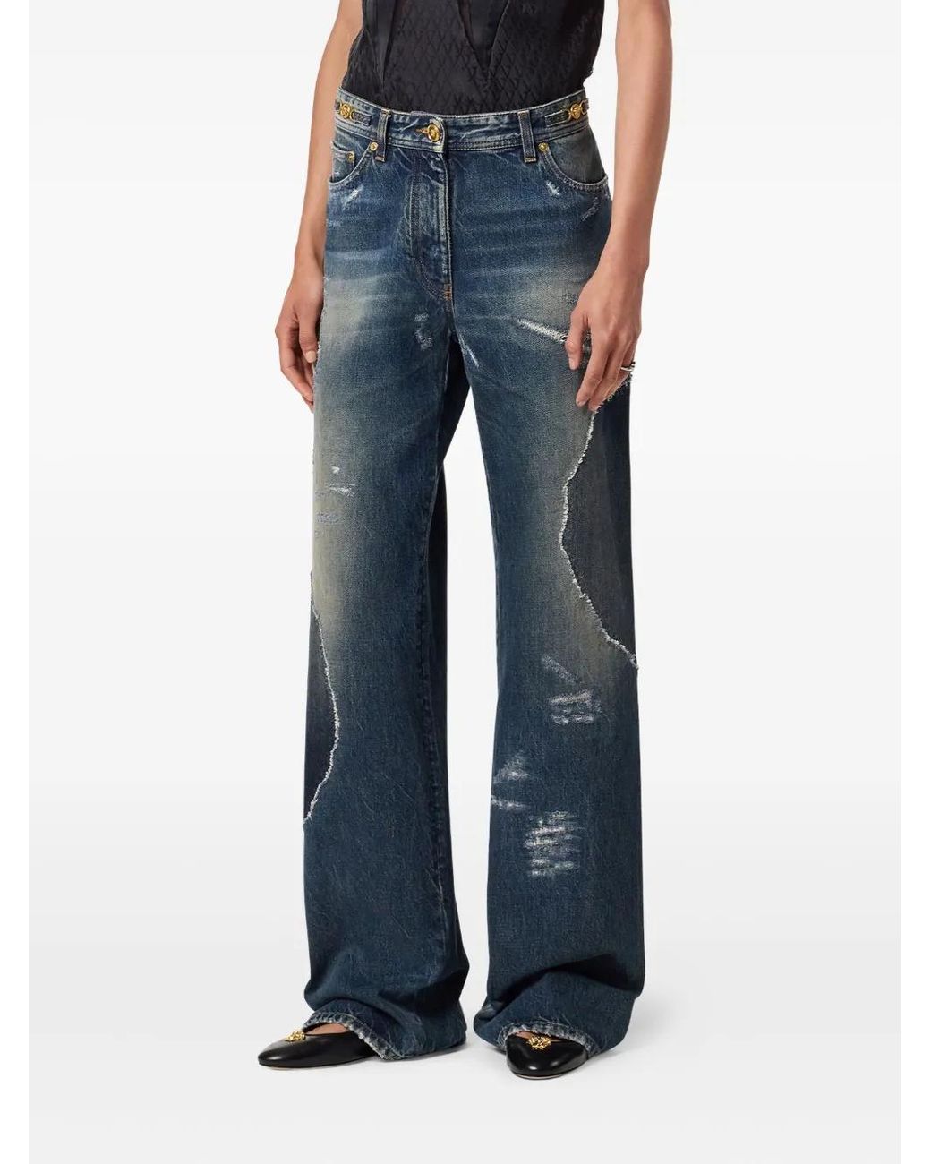 Versace Blue Distressed Jeans